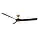 Modern Forms Fans Canada - 70" Ceiling Fan - Torque - Soft Brass/Matte Black- Union Lighting Luminaires Decor