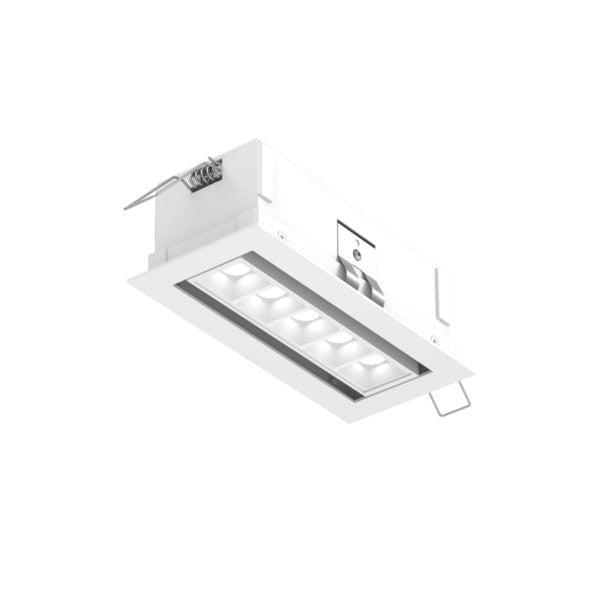 Dals - Recessed Linear with 5 Mini Swivel Spot Lights - Pinpoint - White- Union Lighting Luminaires Decor