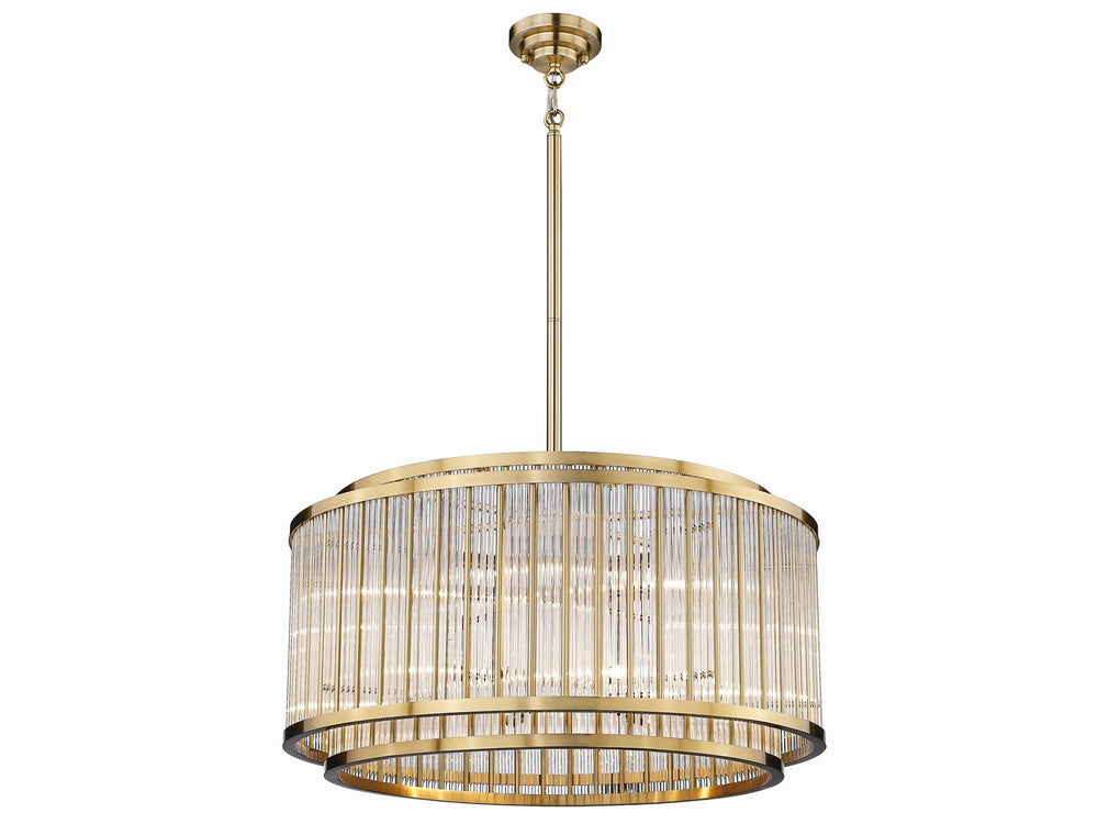 Avenue Lighting - 12 Light Chandelier - Waldorf - Aged Brass- Union Lighting Luminaires Decor