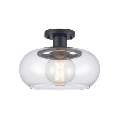 ELK Home - One Light Semi Flush Mount - Clement - Matte Black- Union Lighting Luminaires Decor