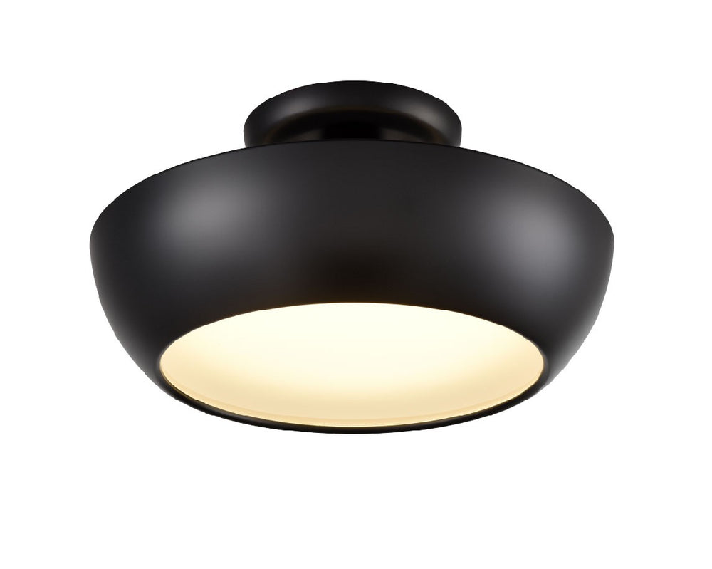 DVI Canada - LED Semi-Flush Mount - Antares Cct - Ebony w/Vodka Ice Glass- Union Lighting Luminaires Decor