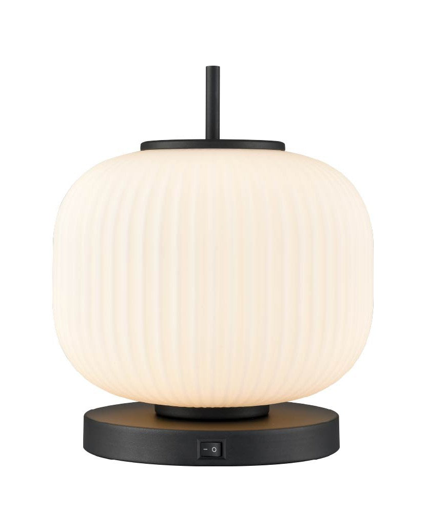DVI Canada - One Light Table Lamp - Mount Pearl - Graphite w/Ribbed Half Opal Glass- Union Lighting Luminaires Decor