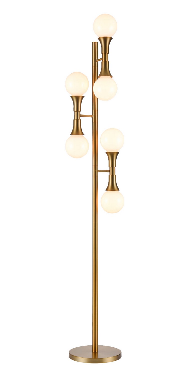 DVI Canada - Six Light Floor Lamp - French Quarter - Brass- Union Lighting Luminaires Decor
