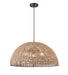 DVI Canada - Three Light Pendant - Lac Du Bonnet - Black w/Tan Yarn Shade- Union Lighting Luminaires Decor