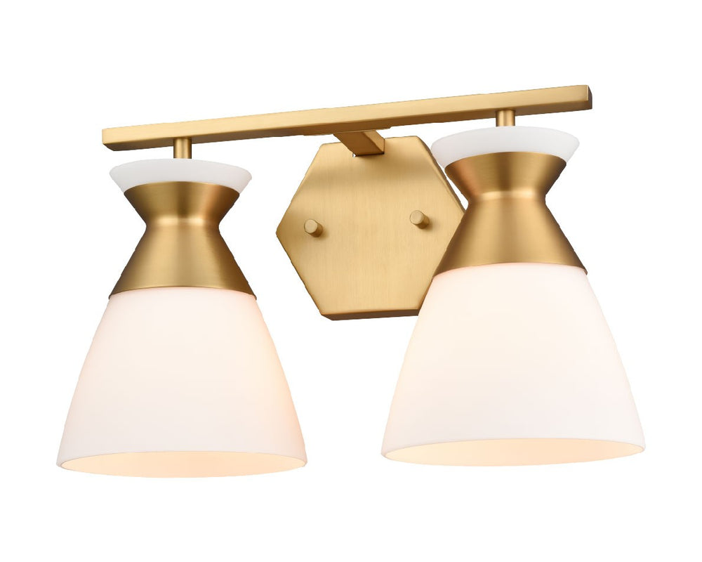 DVI Canada - Three Light Vanity - Sunnybrook - Brass w/Half Opal Glass- Union Lighting Luminaires Decor