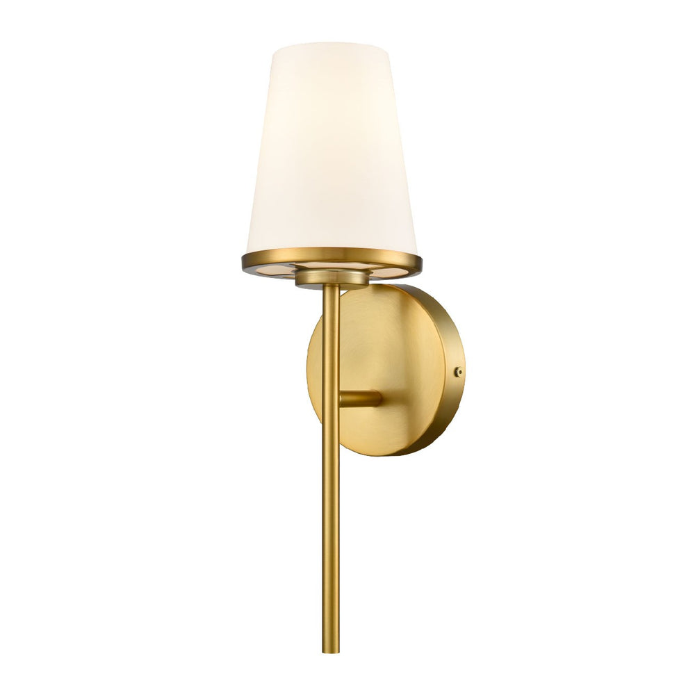 DVI Canada - One Light Wall Sconce - Kanata - Brass w/Half Opal Glass- Union Lighting Luminaires Decor