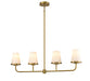 DVI Canada - Four Light Linear Pendant - Kanata - Brass w/Half Opal Glass- Union Lighting Luminaires Decor