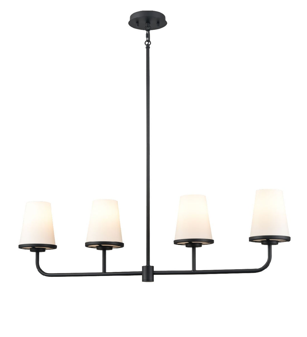 DVI Canada - Four Light Linear Pendant - Kanata - Ebony w/Half Opal Glass- Union Lighting Luminaires Decor