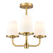 DVI Canada - Three Light Semi-Flush Mount - Kanata - Brass w/Half Opal Glass- Union Lighting Luminaires Decor