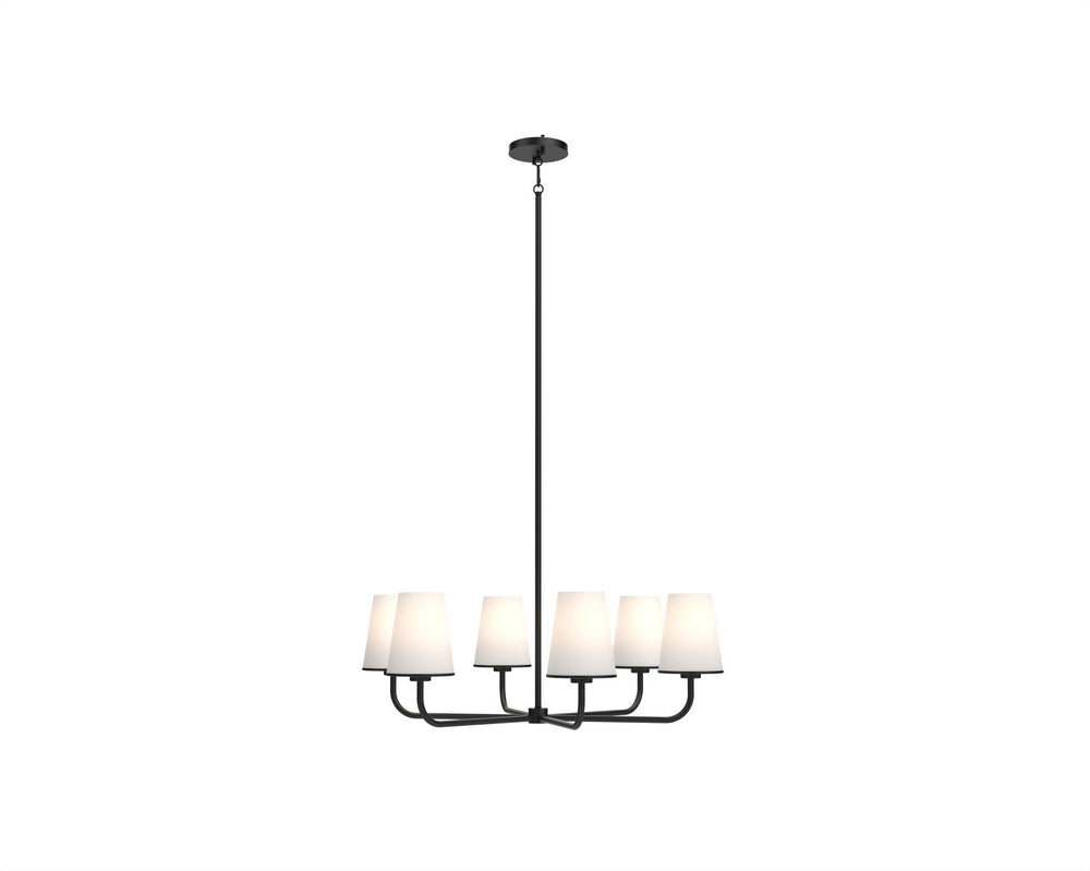 DVI Canada - Six Light Chandelier - Kanata - Ebony w/Half Opal Glass- Union Lighting Luminaires Decor