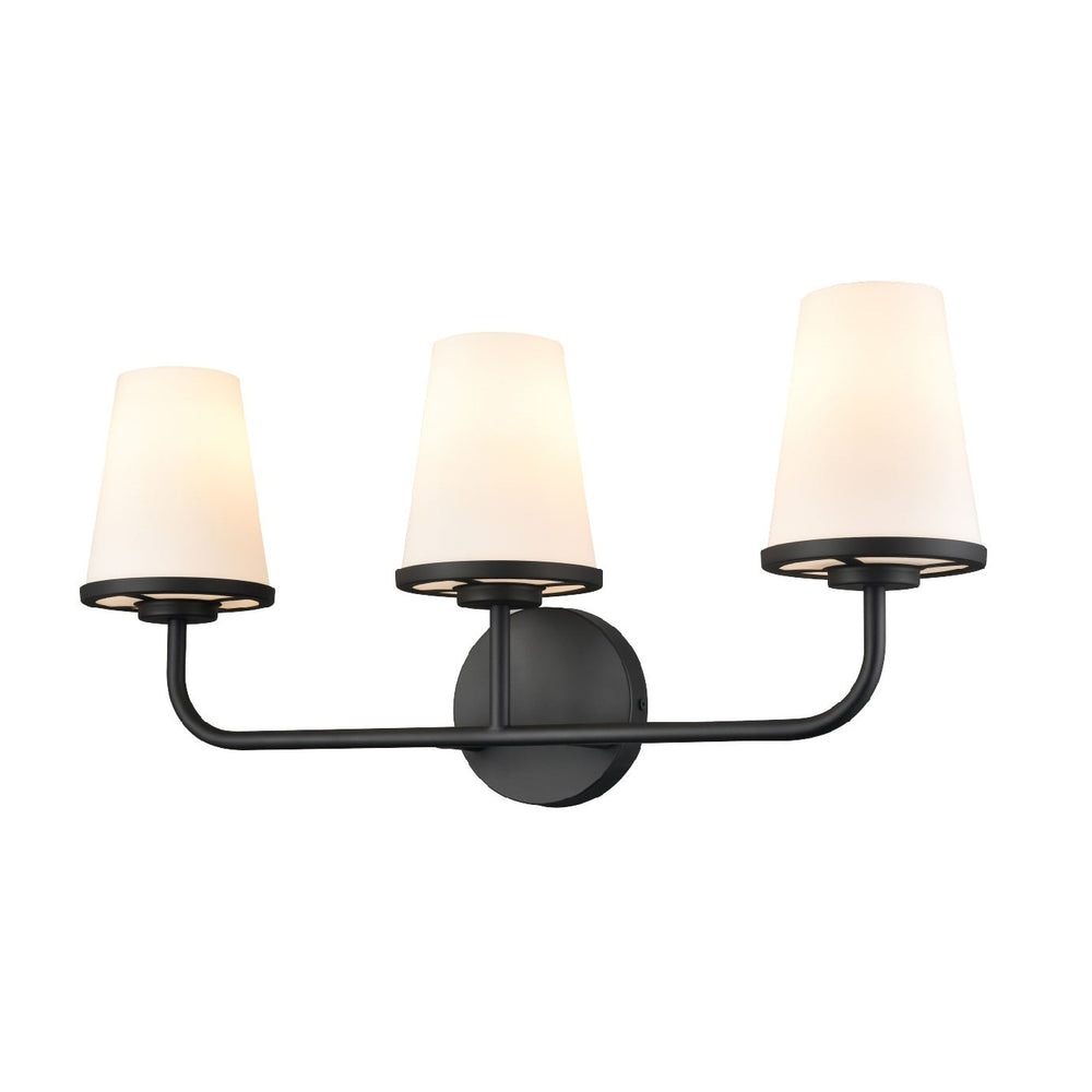 DVI Canada - Three Light Vanity - Kanata - Ebony w/Half Opal Glass- Union Lighting Luminaires Decor