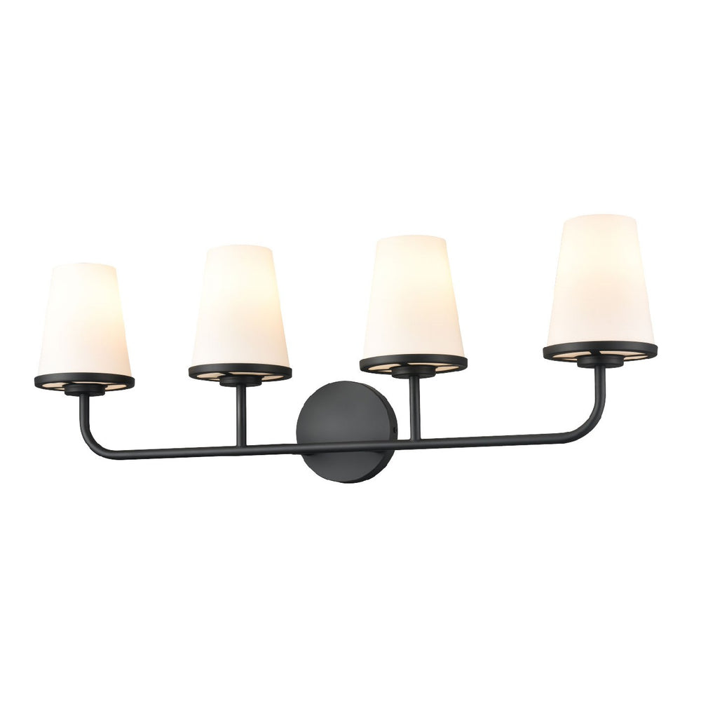 DVI Canada - Four Light Vanity - Kanata - Ebony w/Half Opal Glass- Union Lighting Luminaires Decor