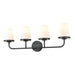 DVI Canada - Four Light Vanity - Kanata - Ebony w/Half Opal Glass- Union Lighting Luminaires Decor