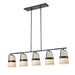 DVI Canada - Five Light Linear Pendant - Bon Echo - Ebony w/Satin White Shade- Union Lighting Luminaires Decor