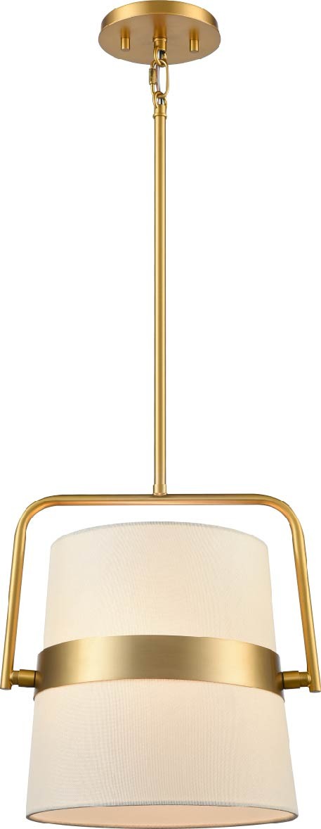 DVI Canada - Four Light Pendant - Bon Echo - Brass w/Satin White Shade- Union Lighting Luminaires Decor
