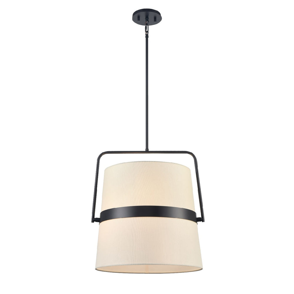 DVI Canada - Four Light Pendant - Bon Echo - Ebony w/Satin White Shade- Union Lighting Luminaires Decor