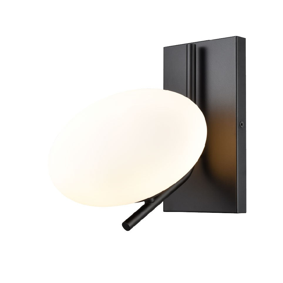 DVI Canada - One Light Wall Sconce - Valour Road - Ebony w/Half Opal Glass- Union Lighting Luminaires Decor