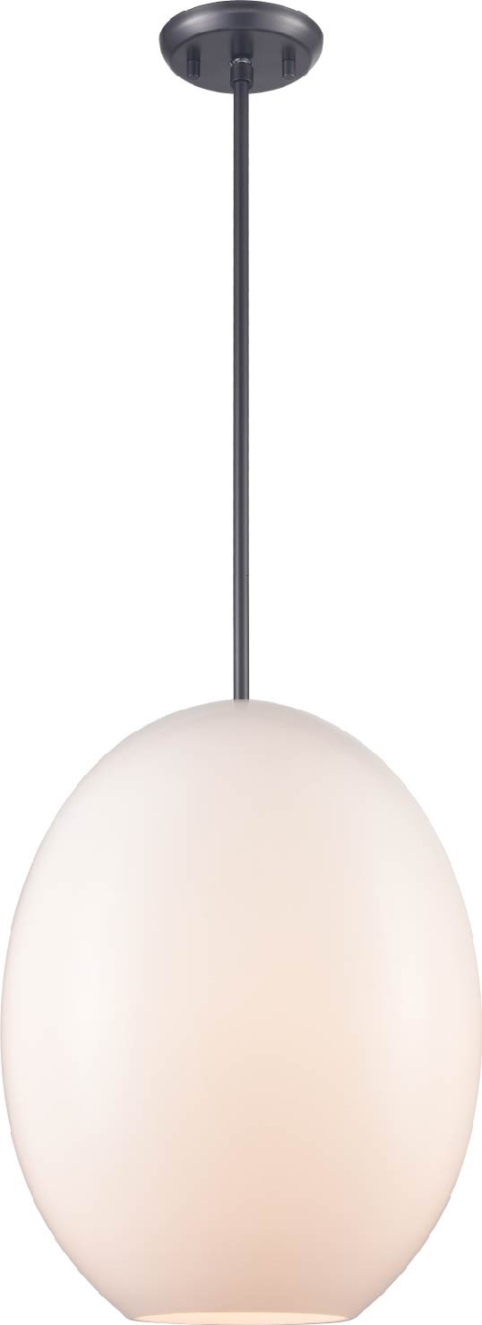 DVI Canada - One Light Pendant - Valour Road - Ebony With Half Opal Glass- Union Lighting Luminaires Decor