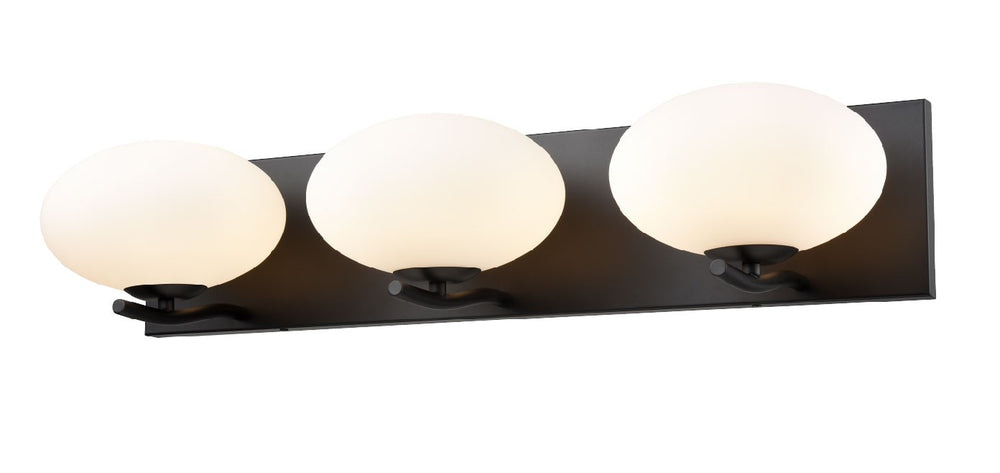 DVI Canada - Three Light Vanity - Valour Road - Ebony w/Half Opal Glass- Union Lighting Luminaires Decor