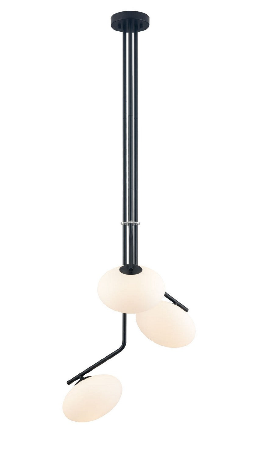 DVI Canada - Three Light Pendant - Valour Road - Ebony w/Half Opal Glass- Union Lighting Luminaires Decor