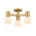 DVI Canada - Three Light Semi-Flush Mount - Lillooet - Brass w/True Opal Glass- Union Lighting Luminaires Decor