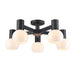 DVI Canada - Five Light Semi-Flush Mount - Lillooet - Ebony w/True Opal Glass- Union Lighting Luminaires Decor