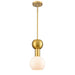 DVI Canada - One Light Pendant - Lillooet - Brass w/True Opal Glass- Union Lighting Luminaires Decor