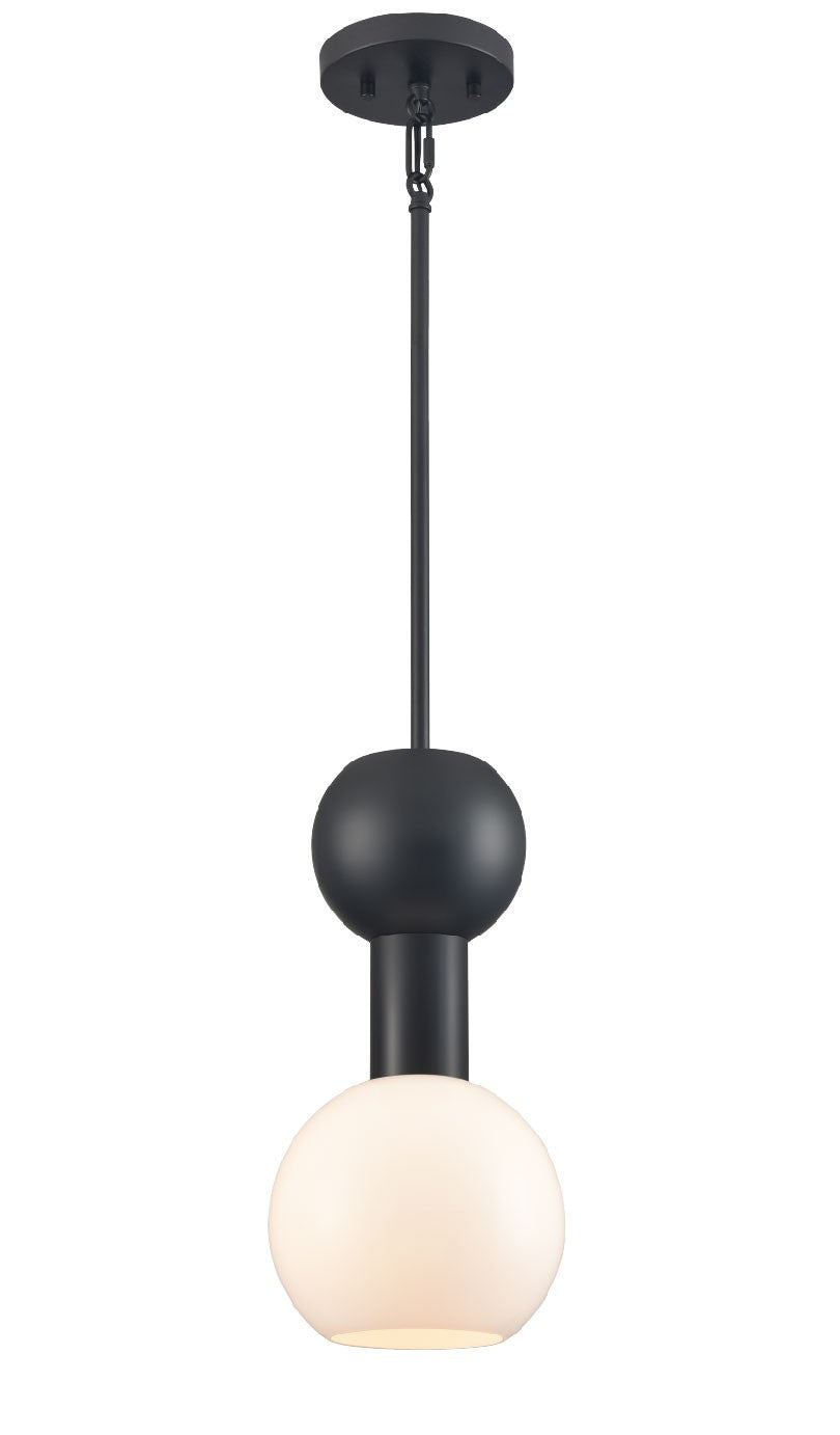 DVI Canada - One Light Pendant - Lillooet - Ebony w/True Opal Glass- Union Lighting Luminaires Decor