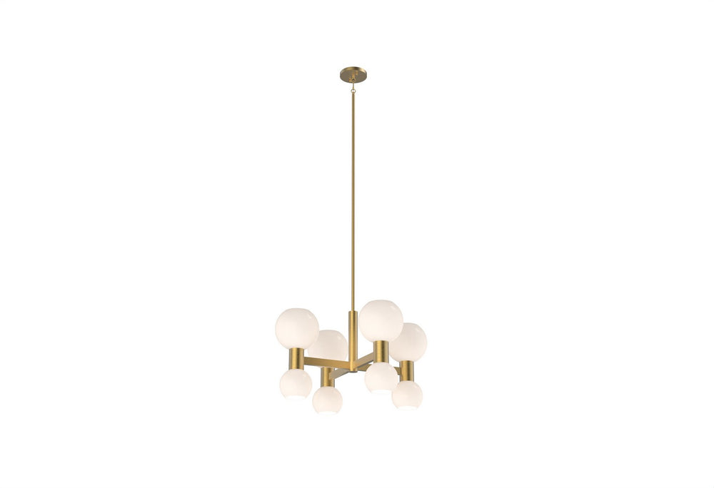 DVI Canada - Eight Light Chandelier - Lillooet - Brass And True Opal Glass- Union Lighting Luminaires Decor