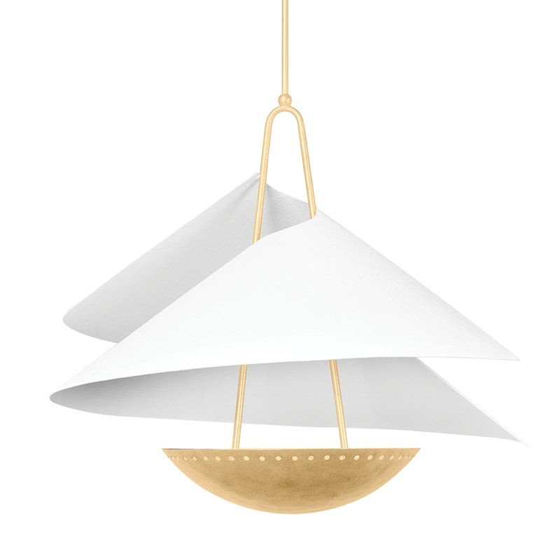 Corbett Lighting Canada - Four Light Pendant - Carini - Vintage Gold Leaf/Gesso White- Union Lighting Luminaires Decor