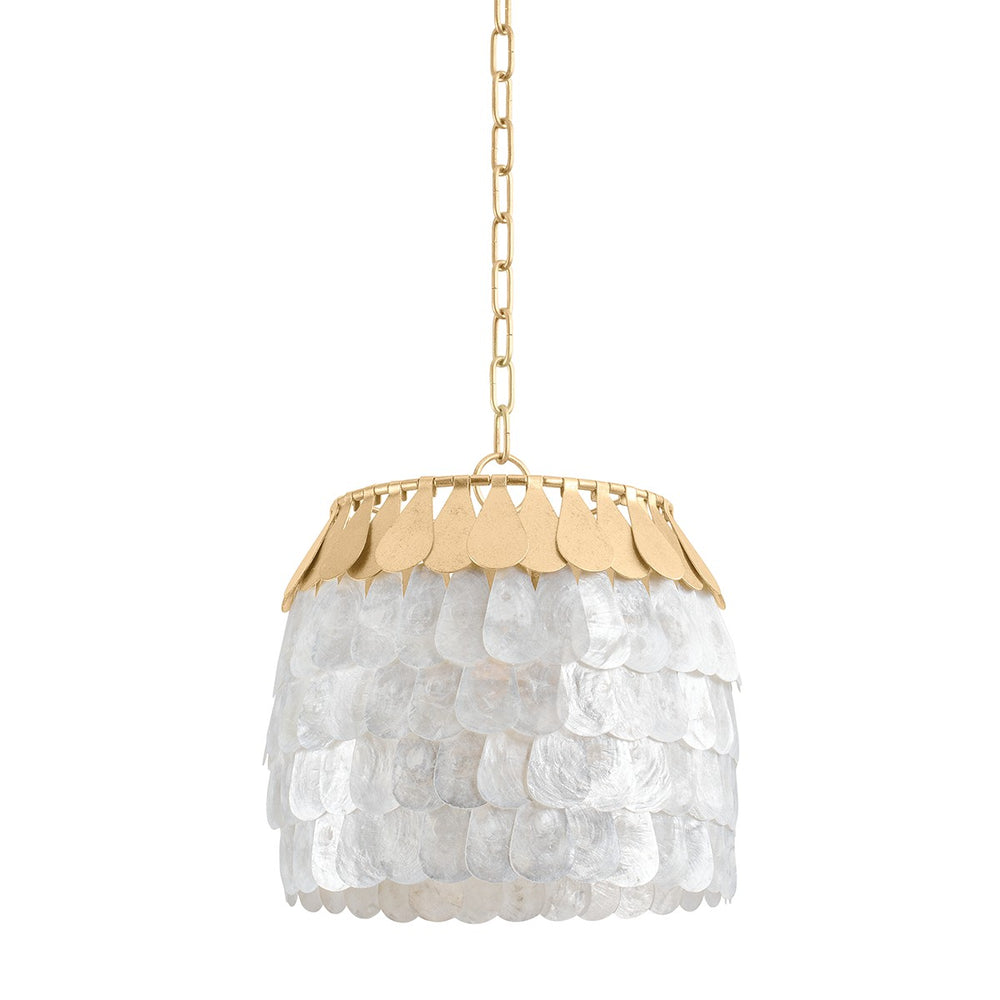 Corbett Lighting Canada - One Light Pendant - Coralie - Vintage Gold Leaf- Union Lighting Luminaires Decor