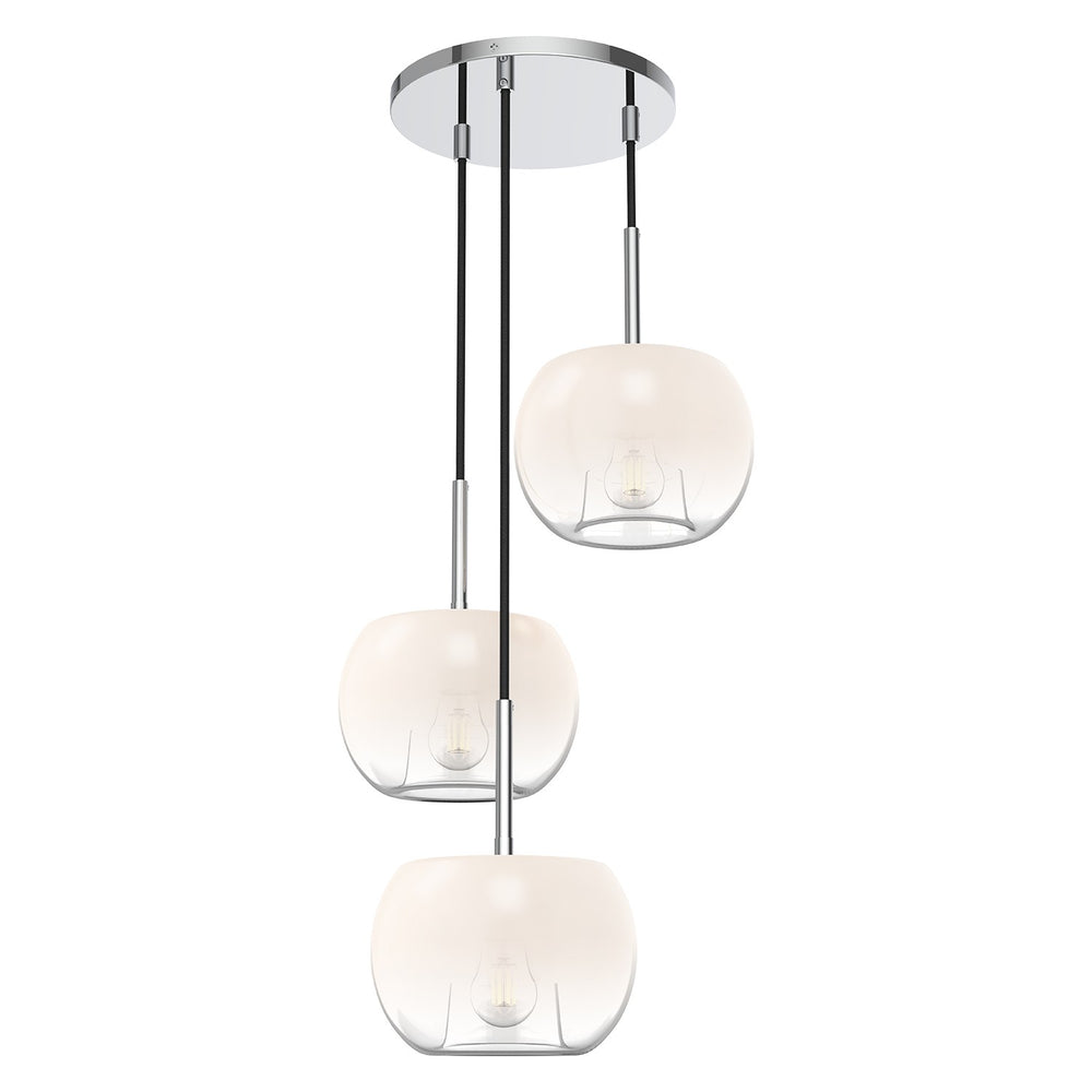Kuzco Canada - Three Light Chandelier - Samar - Chrome/Opal Glass- Union Lighting Luminaires Decor