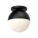 Kuzco Canada - One Light Flush Mount - Monae - Black/Opal Glass- Union Lighting Luminaires Decor