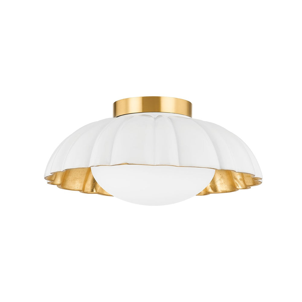 Mitzi Canada - One Light Flush Mount - Penelope - Aged Brass- Union Lighting Luminaires Decor