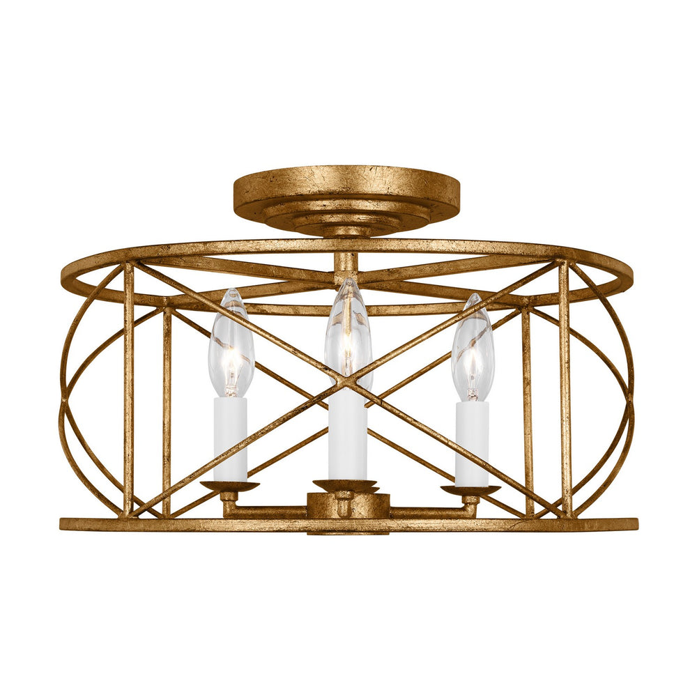 Visual Comfort Studio Canada - Four Light Semi-Flush Mount - Beatrix - Antique Gild- Union Lighting Luminaires Decor