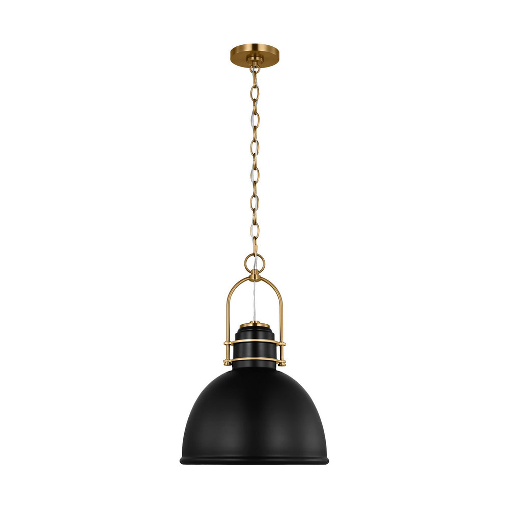 Visual Comfort Studio Canada - One Light Pendant - Upland - Midnight Black and Burnished Brass- Union Lighting Luminaires Decor
