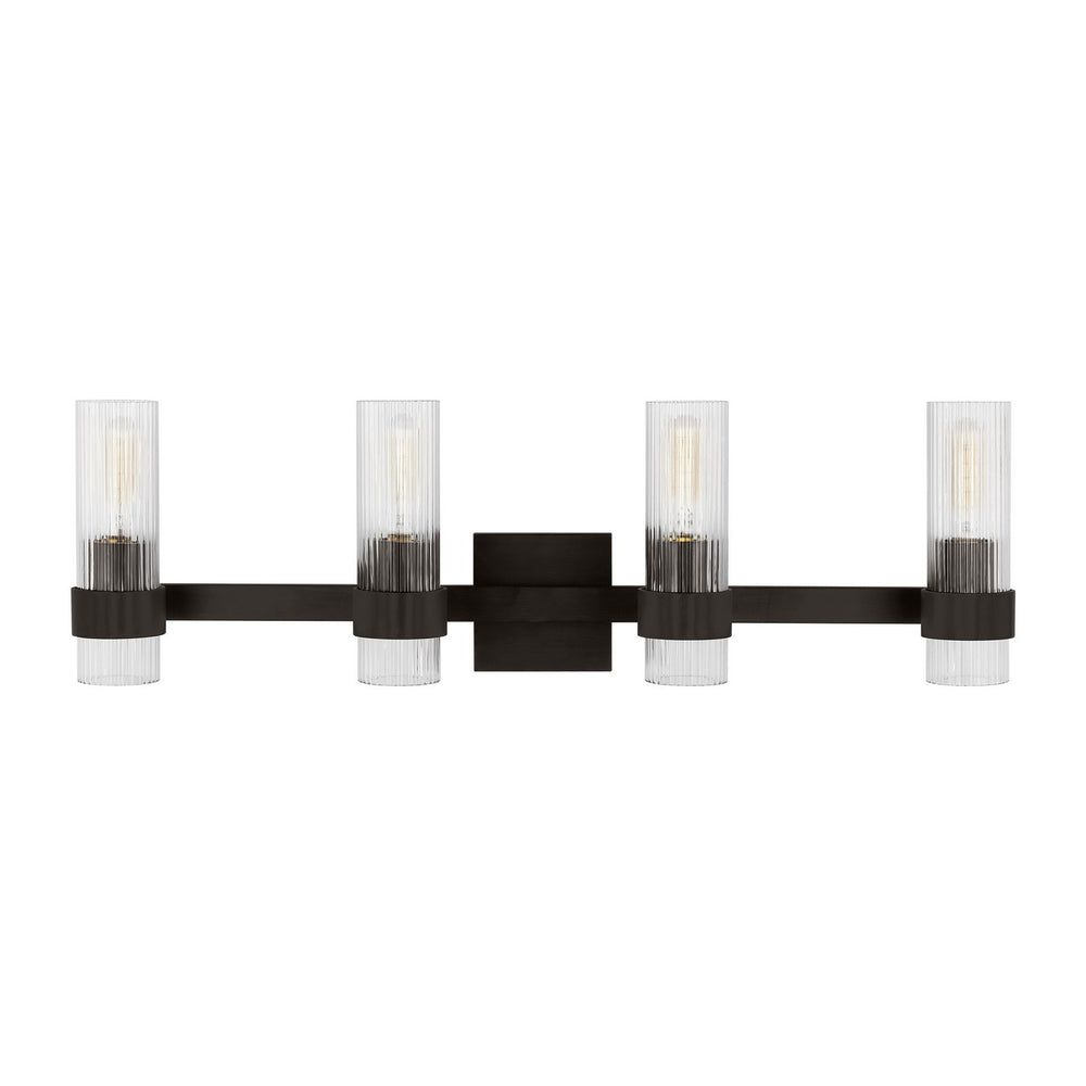 Visual Comfort Studio Canada - Four Light Bath Vanity - Geneva - Aged Iron- Union Lighting Luminaires Decor