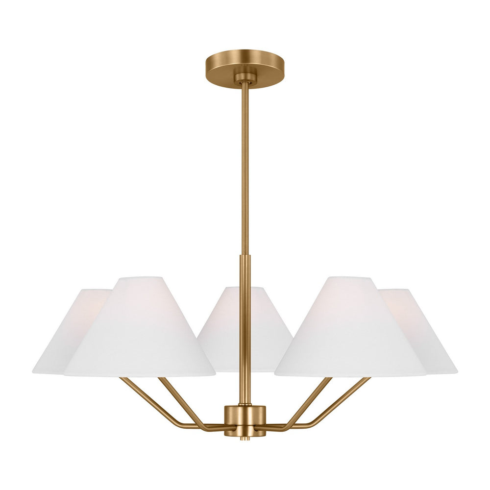 Visual Comfort Studio Canada - Five Light Chandelier - Burke - Satin Brass- Union Lighting Luminaires Decor