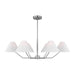 Visual Comfort Studio Canada - Six Light Chandelier - Burke - Brushed Steel- Union Lighting Luminaires Decor