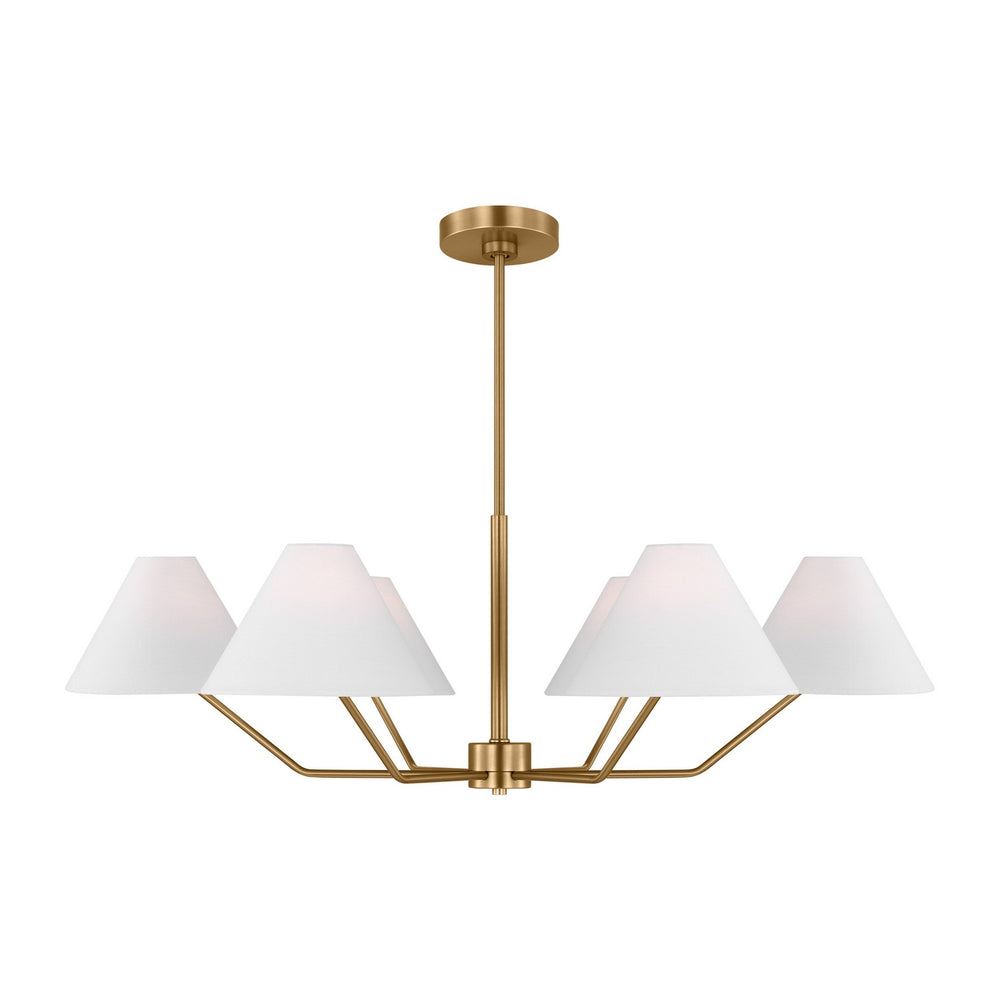 Visual Comfort Studio Canada - Six Light Chandelier - Burke - Satin Brass- Union Lighting Luminaires Decor