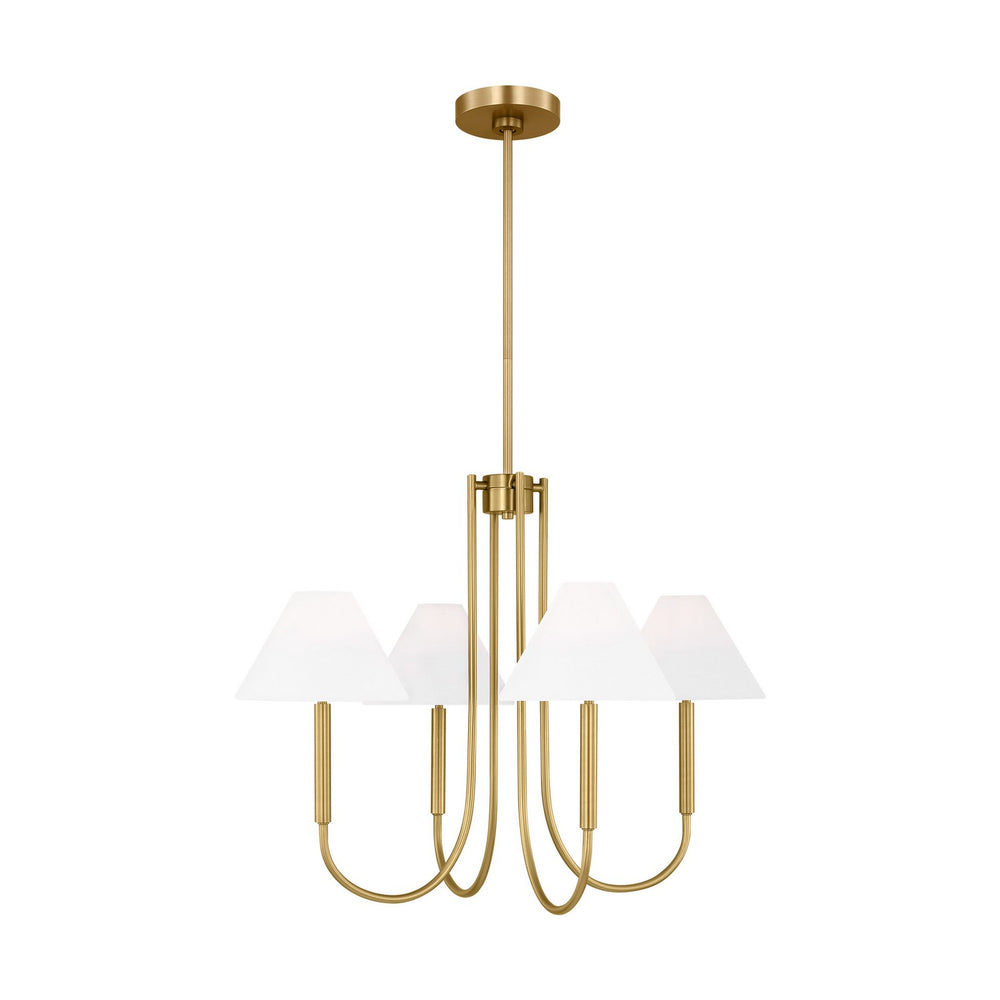 Visual Comfort Studio Canada - Four Light Chandelier - Porteau - Satin Brass- Union Lighting Luminaires Decor