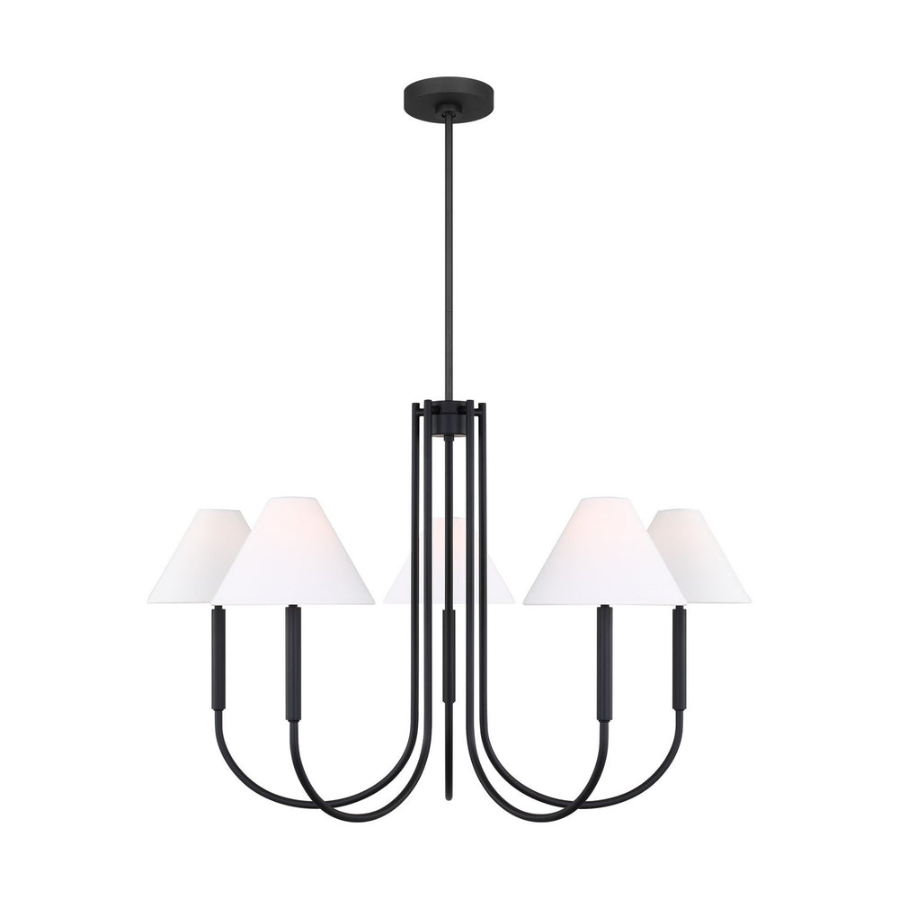 Visual Comfort Studio Canada - Six Light Chandelier - Porteau - Midnight Black- Union Lighting Luminaires Decor