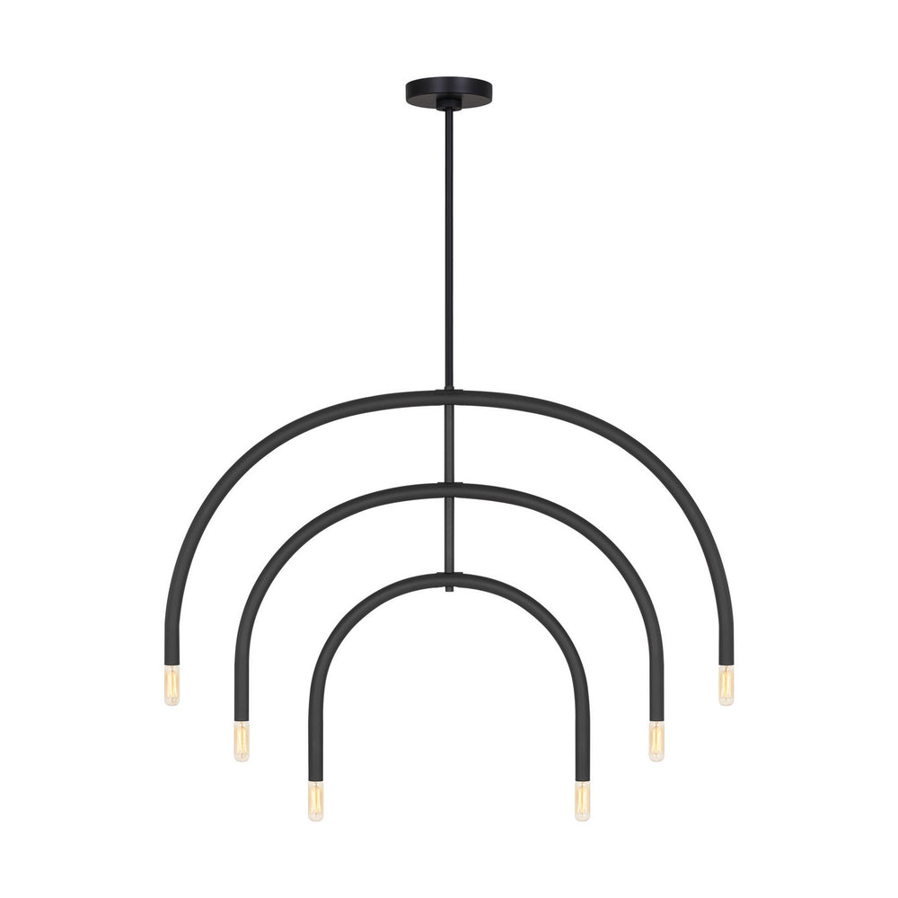 Visual Comfort Studio Canada - Six Light Chandelier - Hadden - Midnight Black- Union Lighting Luminaires Decor