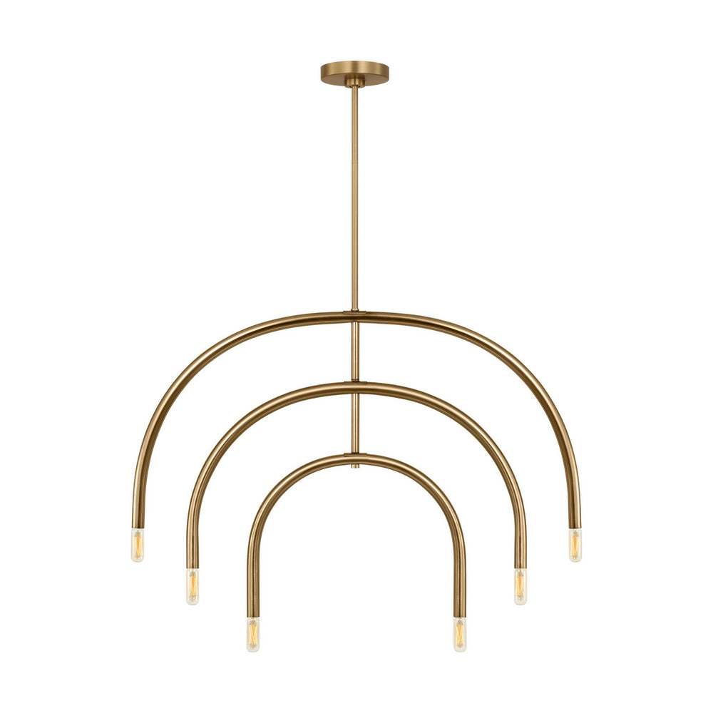 Visual Comfort Studio Canada - Six Light Chandelier - Hadden - Satin Brass- Union Lighting Luminaires Decor