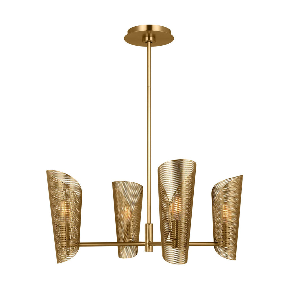 Visual Comfort Studio Canada - Four Light Chandelier - Plivot - Burnished Brass- Union Lighting Luminaires Decor