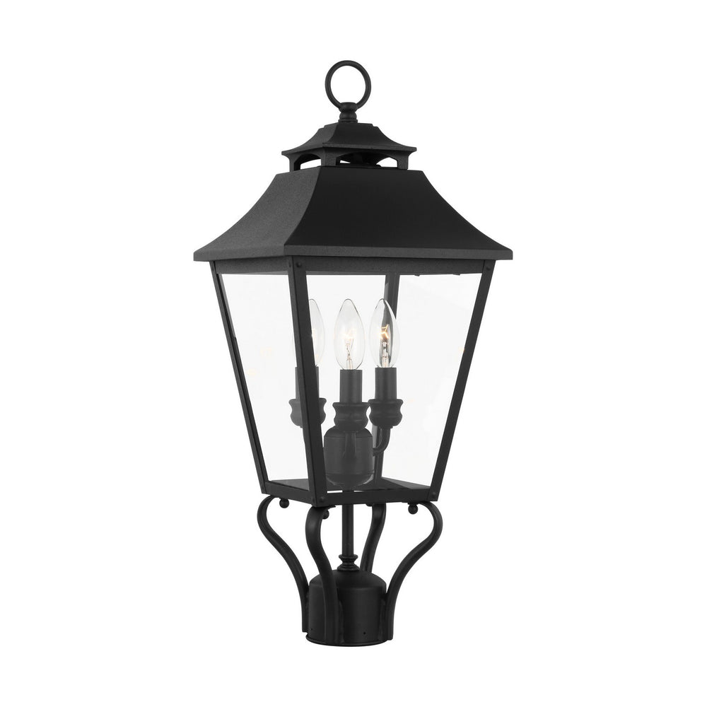 Visual Comfort Studio Canada - Three Light Outdoor Post Lantern - Galena - Textured Black- Union Lighting Luminaires Decor