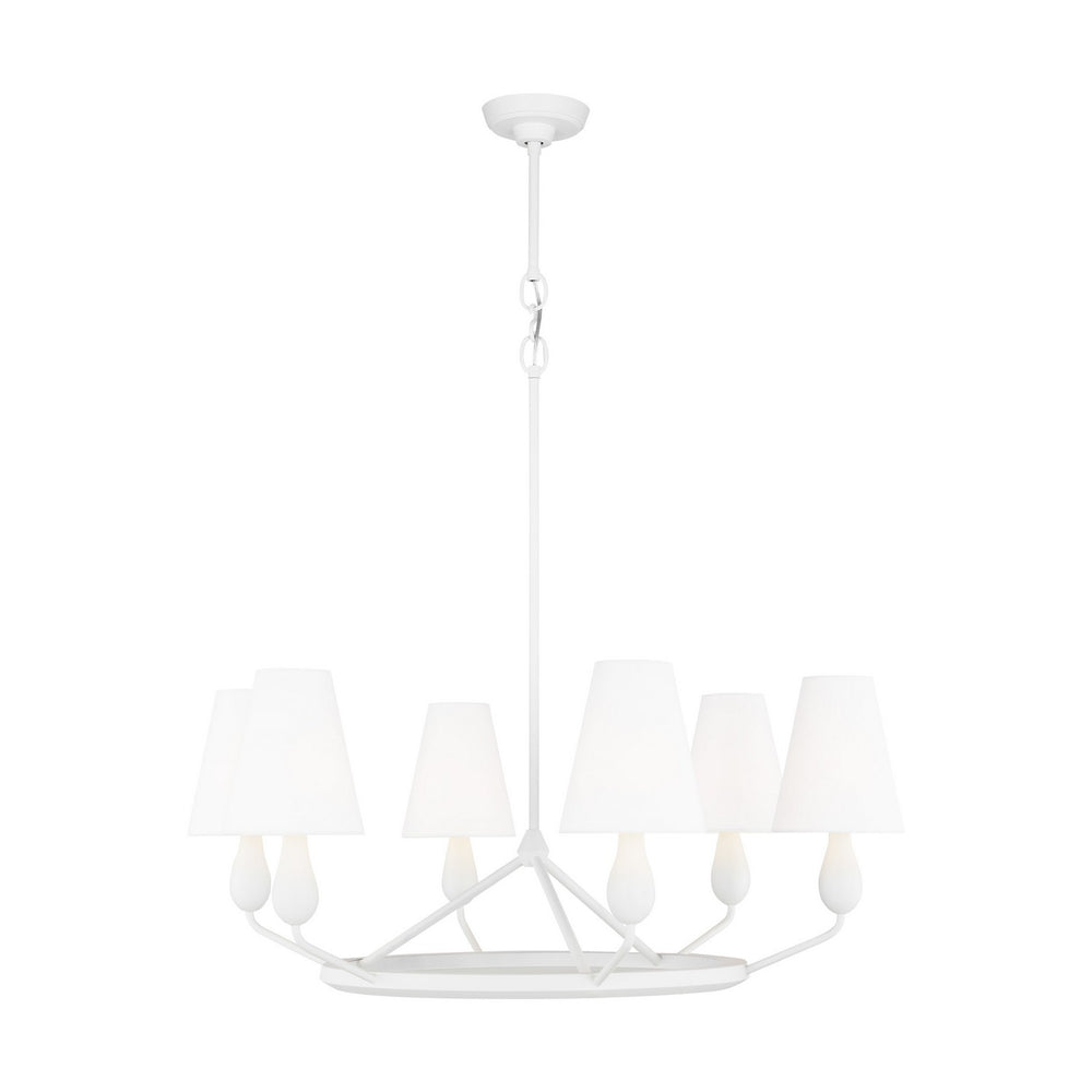 Visual Comfort Studio Canada - Six Light Chandelier - Ziba - Matte White- Union Lighting Luminaires Decor