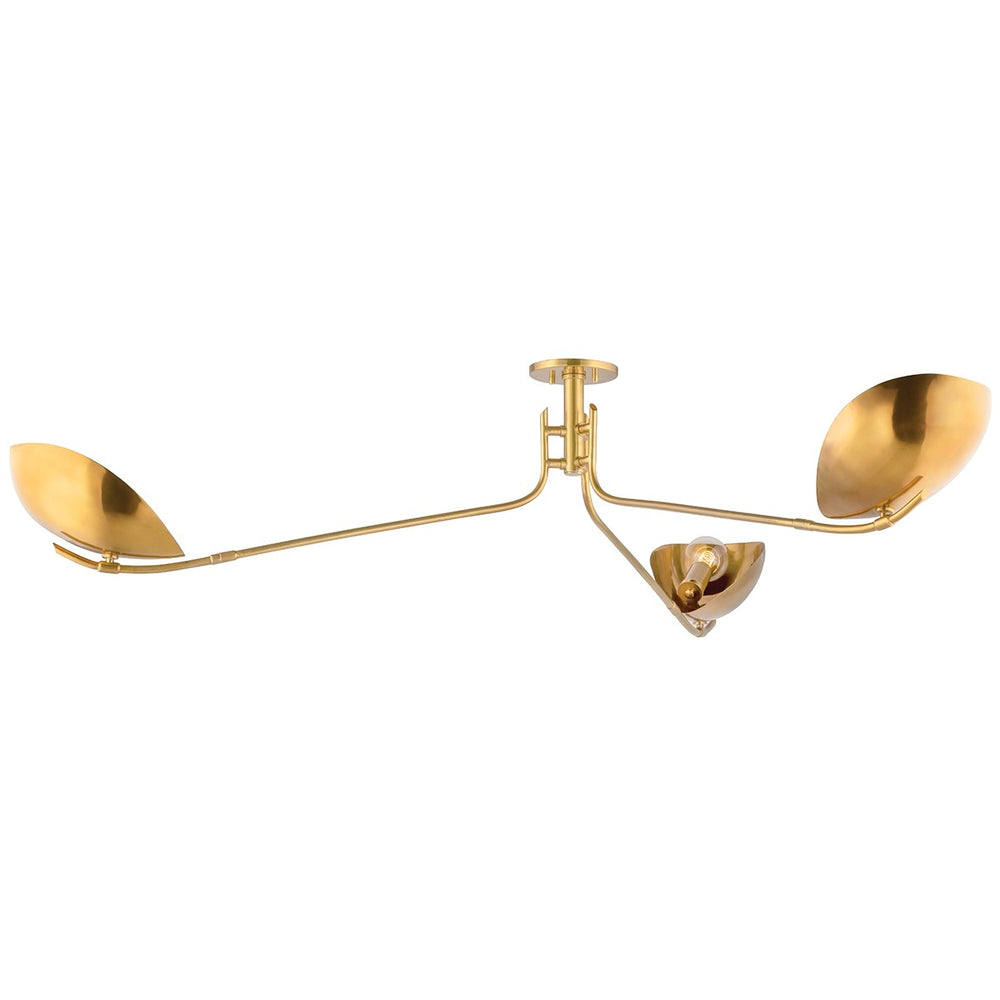 Hudson Valley Canada - Three Light Semi Flush Mount - Avondale - Aged Brass- Union Lighting Luminaires Decor