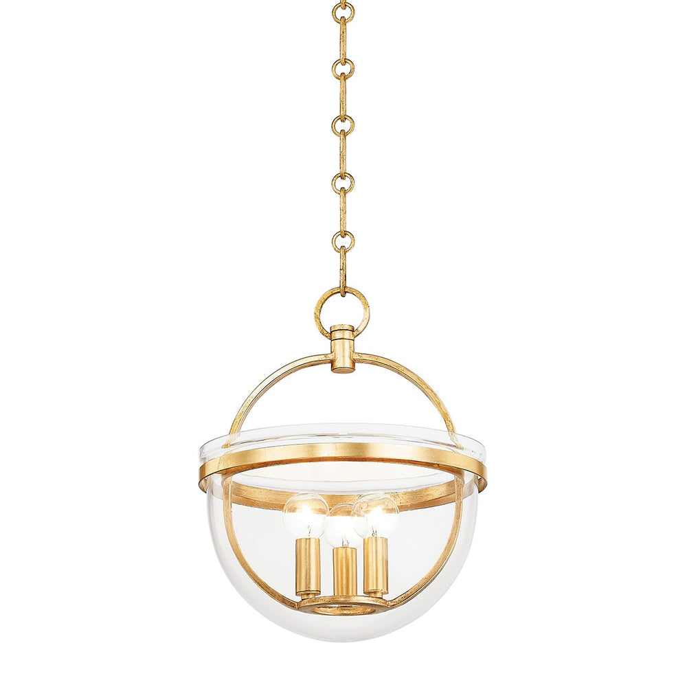 Hudson Valley Canada - Three Light Lantern - Malloy - Vintage Gold Leaf- Union Lighting Luminaires Decor