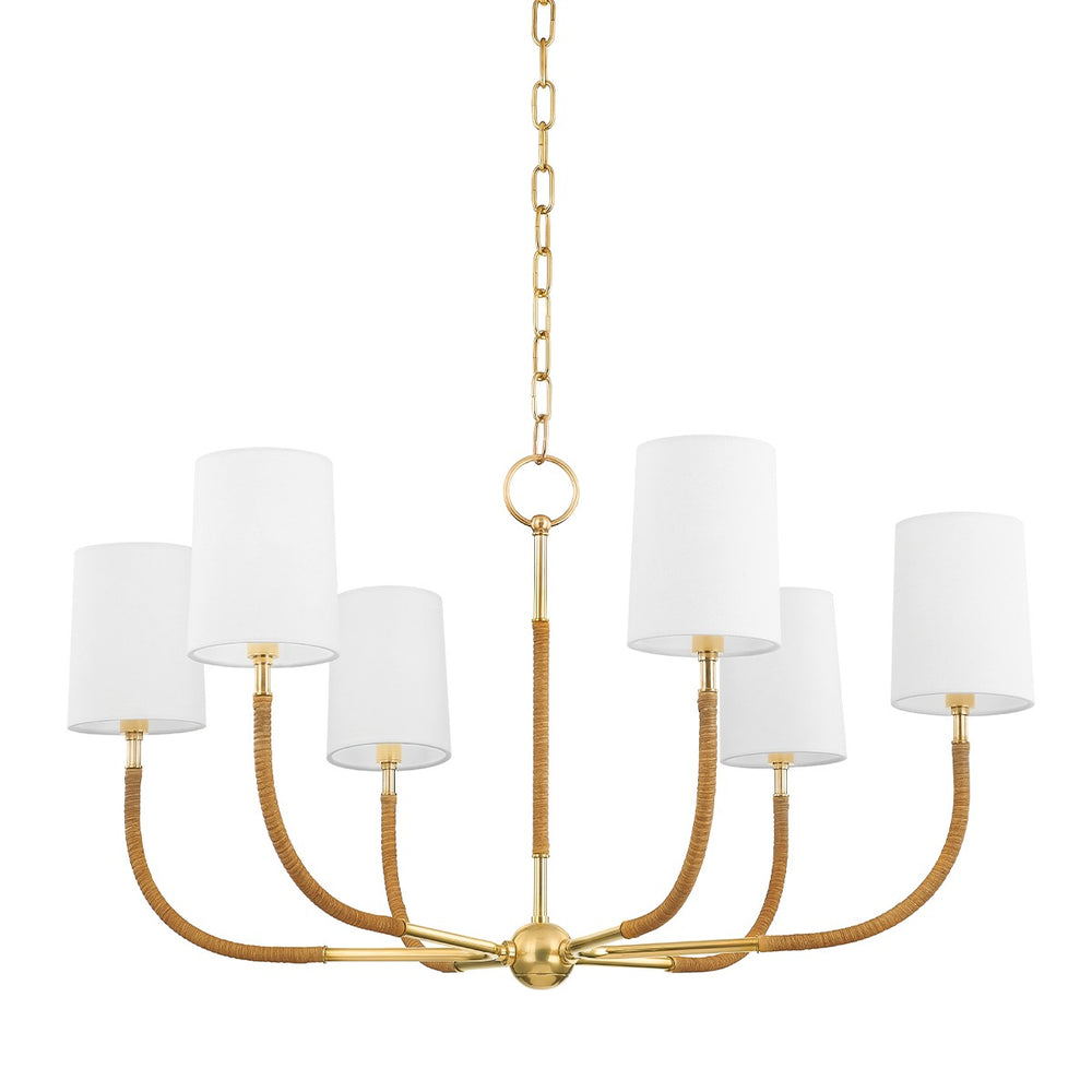 Hudson Valley Canada - Six Light Chandelier - Webson - Aged Brass- Union Lighting Luminaires Decor